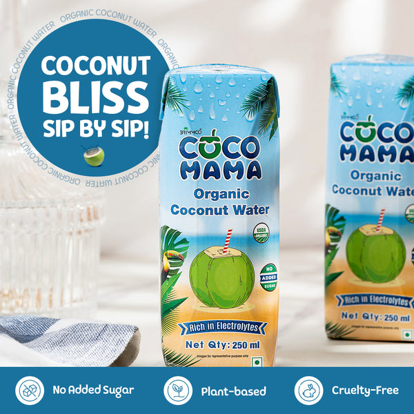 Coco Mama Organic Coconut Water with Natural Electrolytes, 250ml